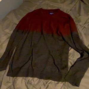 Gray/Burgundy Sweater